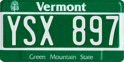 VT license plate YSX897