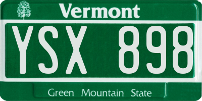 VT license plate YSX898
