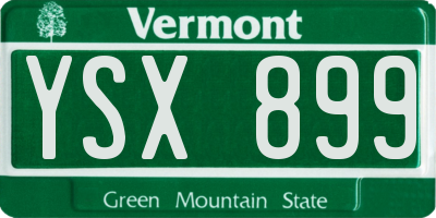 VT license plate YSX899