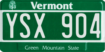 VT license plate YSX904