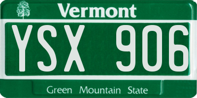VT license plate YSX906