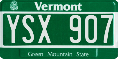 VT license plate YSX907