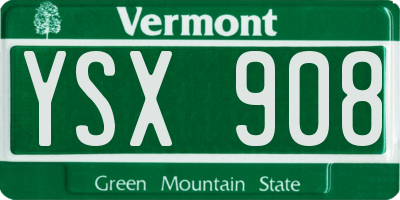 VT license plate YSX908