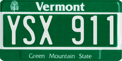 VT license plate YSX911