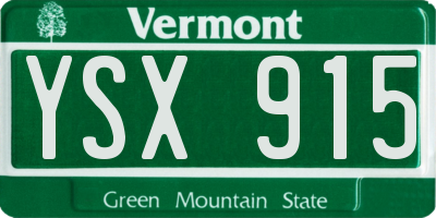 VT license plate YSX915