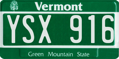 VT license plate YSX916