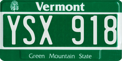 VT license plate YSX918