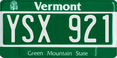 VT license plate YSX921