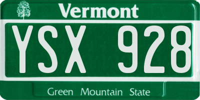 VT license plate YSX928