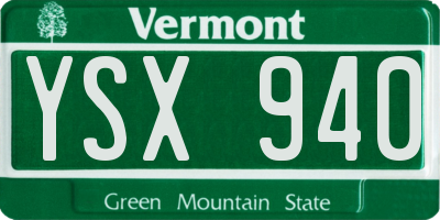 VT license plate YSX940