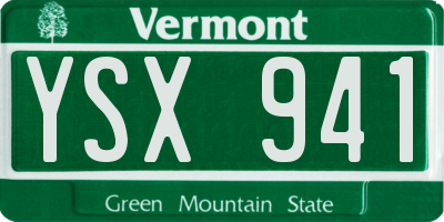 VT license plate YSX941