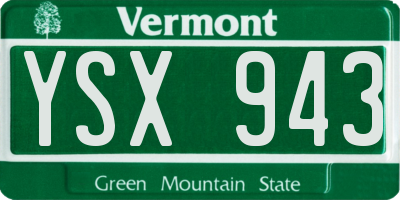 VT license plate YSX943