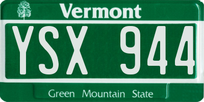 VT license plate YSX944