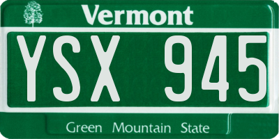 VT license plate YSX945