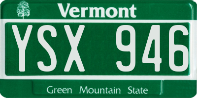 VT license plate YSX946