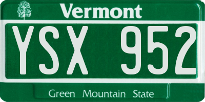 VT license plate YSX952