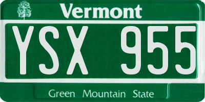 VT license plate YSX955