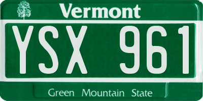 VT license plate YSX961