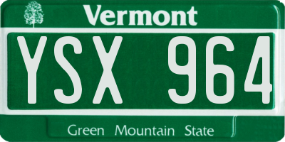 VT license plate YSX964