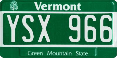 VT license plate YSX966