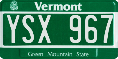 VT license plate YSX967