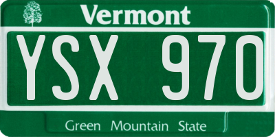 VT license plate YSX970