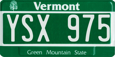 VT license plate YSX975