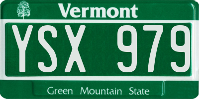 VT license plate YSX979