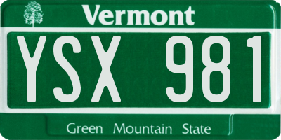 VT license plate YSX981