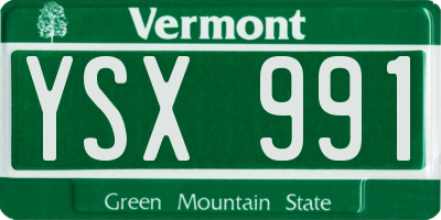VT license plate YSX991