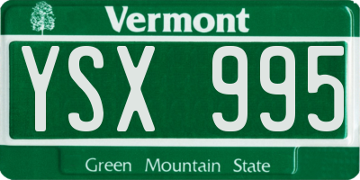 VT license plate YSX995