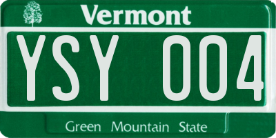VT license plate YSY004
