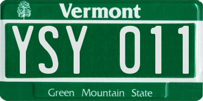 VT license plate YSY011