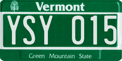 VT license plate YSY015