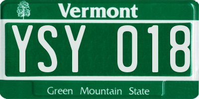 VT license plate YSY018