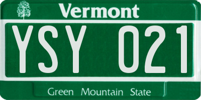 VT license plate YSY021