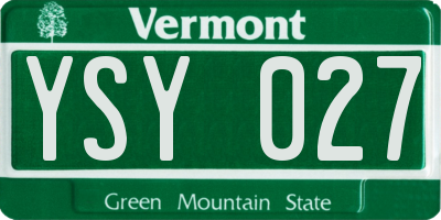 VT license plate YSY027
