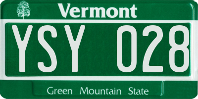 VT license plate YSY028