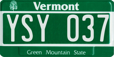 VT license plate YSY037