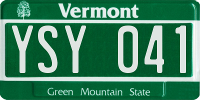 VT license plate YSY041