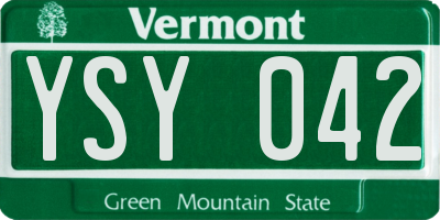 VT license plate YSY042