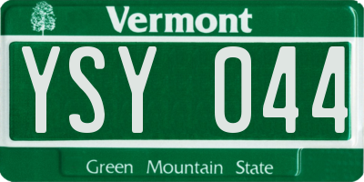 VT license plate YSY044