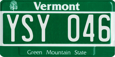 VT license plate YSY046