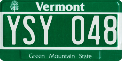 VT license plate YSY048