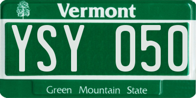 VT license plate YSY050