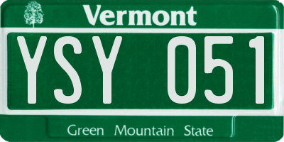 VT license plate YSY051