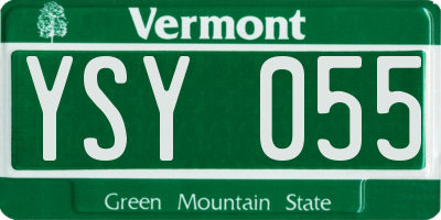 VT license plate YSY055