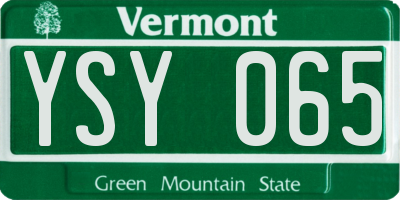 VT license plate YSY065