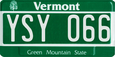 VT license plate YSY066