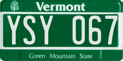 VT license plate YSY067